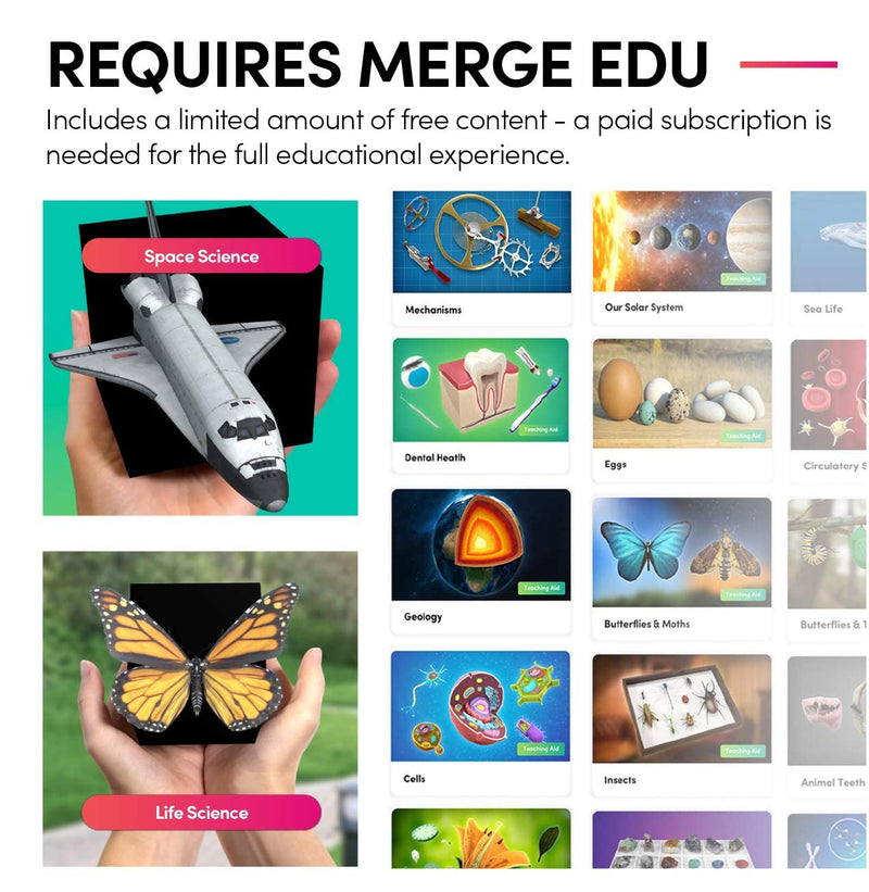 [Australia - AusPower] - MERGE Cube - Augmented & Virtual Reality Science & STEM Toy - Educational Tool - Hands-on Digital Teaching Aids - Science Simulations - Home School, Remote & in Classroom Learning - iOS & Android 1 Pack 