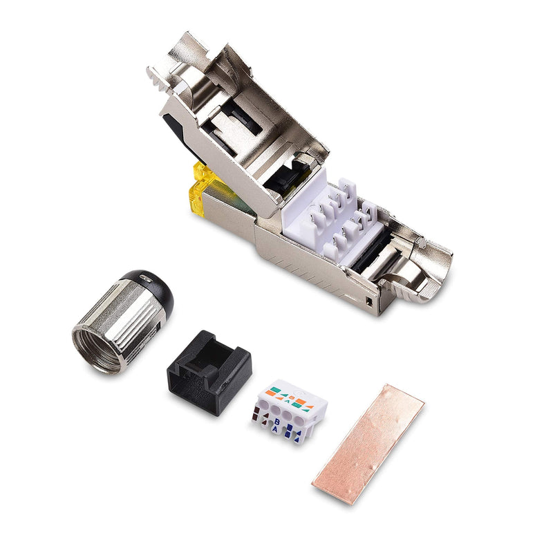 [Australia - AusPower] - Cable Matters 6-Pack Tool Free Shielded RJ45 Cat 8, Cat8 Field Termination Plug, Cat8 Connector, Cat8 Plug 