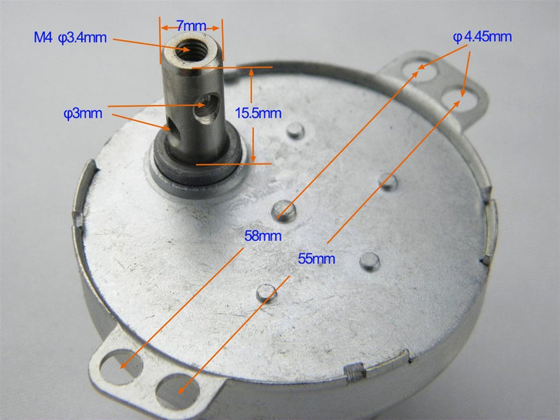 [Australia - AusPower] - CHANCS 12V DC Gearbox Motor JS-50 10RPM CW/CCW Electric Motor with M4 Thread Hole Shaft Reduced DC Motor Horizontal Hole Shaft 