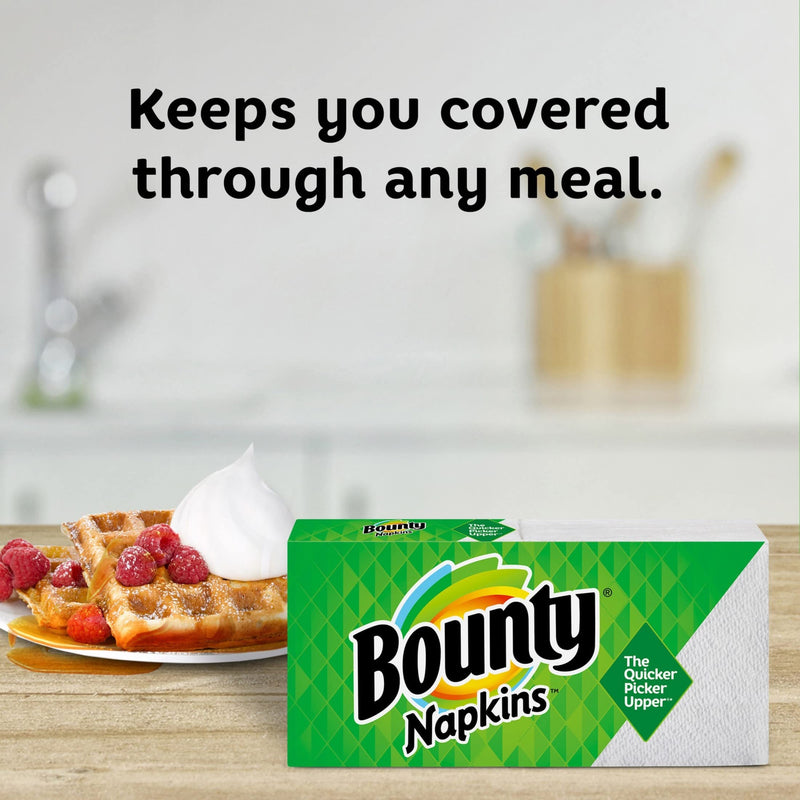 [Australia - AusPower] - Bounty Quilted Napkins, 1-Ply, 12.1In X 12In, 100/PK, White 