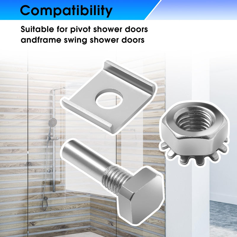 [Australia - AusPower] - ðŸðŸŽðŸðŸ‘ ð”ð©ð ð«ðšððž Shower Door Pivot pin- Stainless Steel Pivot pin Parts for Pivot Shower Doors -Shower Door Hardware Parts Contain Hex-Nut and Washer 