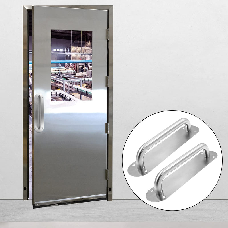 [Australia - AusPower] - Jiozermi 2 Pcs Door Handle Pull, Stainless Steel Gate Door Handle, Commercial Door Handle Plate for Mark Restaurant Bar Business Place, 11" x 2.56" 11" x 2.56" 