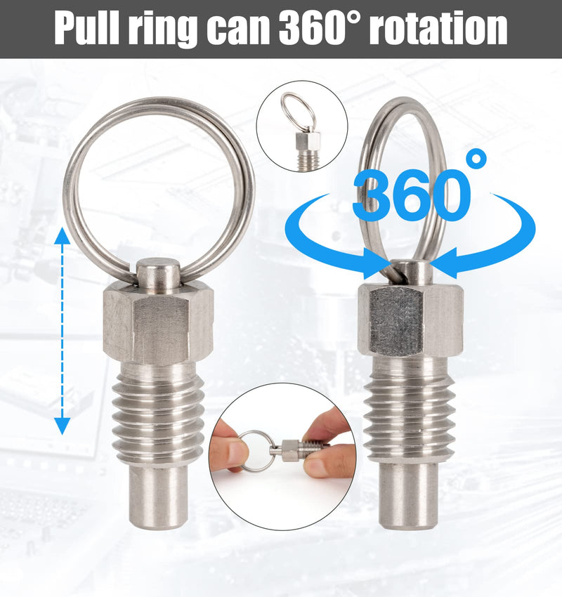 [Australia - AusPower] - HYGMPDAS Spring Plungers - Spring Plunger with Pull Ring, 3 PCS (1/2"-13 Thread Size) 