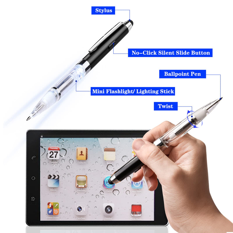 [Australia - AusPower] - Penyeah Pen Light,3 in 1 Light Up Pens with Touchscreen Rubber Tip Stylus, Great Light Pen for Nurses Students Doctors for Writing in the Dark (White/Red) 1White+1Red 