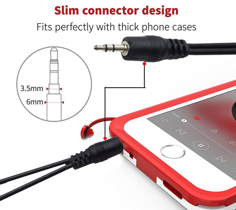[Australia - AusPower] - SaiTech 3.5mm Stereo Jack Splitter Cable Adapter for ipod, Mp3 Player, Mobile Phone, Laptop, PC, Headphone Speakers (Black) Stereo Jack Splitter 1 M to 2 F - 20 CM 