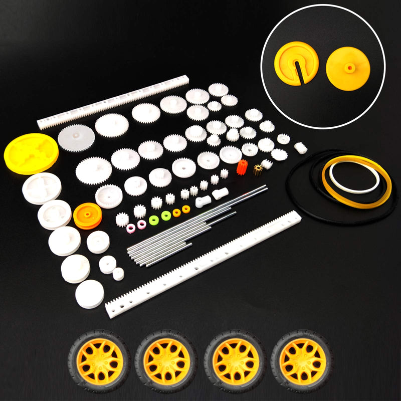 [Australia - AusPower] - EUDAX 6 set Rectangular Mini Electric 1.5-3V 24000RPM DC Motor with 84 Pcs Plastic Gears,Electronic wire, 2 x AA Battery Holder ,Boat Rocker Switch,Shaft Propeller for DIY Science Projects 