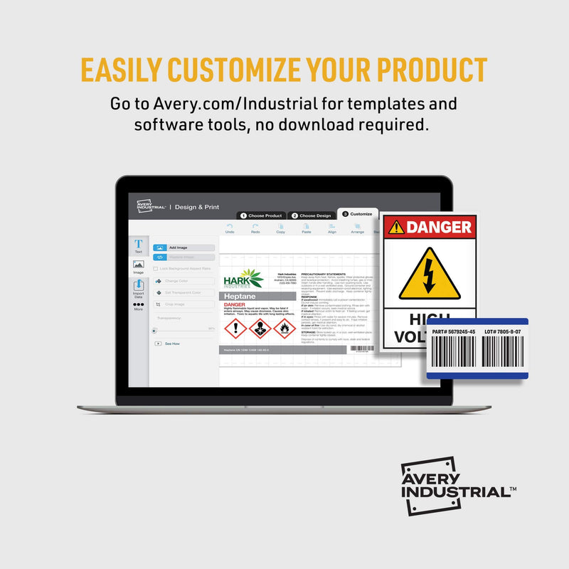 [Australia - AusPower] - Avery Surface Safe Safety Sign Labels, Printable, Cleanly Removable, Water Resistant, 7 x 10, 15 Pack (61515) 7" x 10" White 
