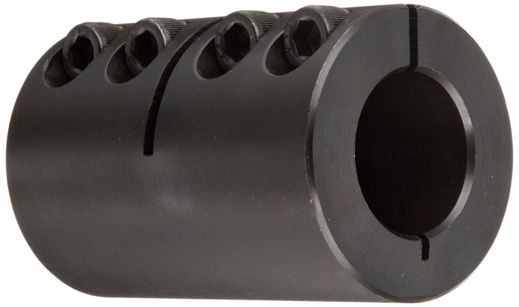 [Australia - AusPower] - Climax Part ISCC-087-062 Mild Steel, Black Oxide Plating Clamping Coupling, 7/8 inch X 5/8 inch bore, 1 5/8 inch OD, 2 1/2 inch Length, 1/4-28 x 5/8 Clamp Screw 