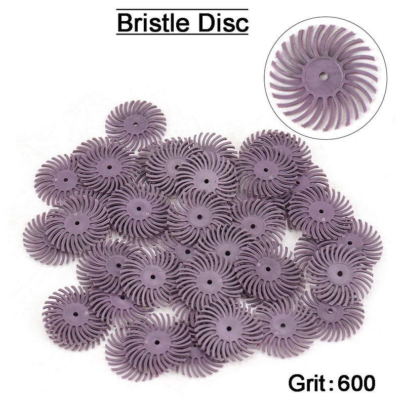 [Australia - AusPower] - 35Pcs 1Inch Mini Radial Bristle Disc Mix Set with 3Pcs 2.35mm /3mm Shank Mandrels for Rotary Tools Cleaning Finishing Deburring,Mixed Grit 80/120/220/400/600/1000/2000 Bristle Abrasive Buffing Wheel 