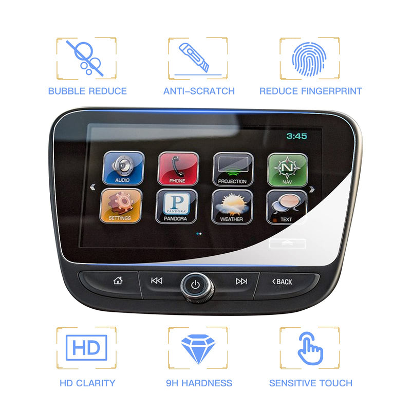 [Australia - AusPower] - Glass Screen Protector for 2018-2021 Chevorlet Equinox Accessories Infotainment Display Screen Protector Foils Tempered Glass Anti-Scratch Navigation Center Control Touchscreen Protective Film (8-Inch) 