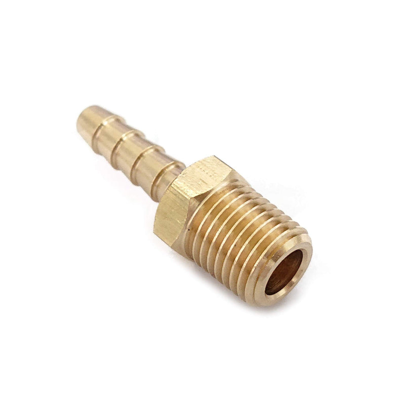 [Australia - AusPower] - T TANYA HARDWARE Pipe Fitting and Air Hose Barb End Fittings 1/4" Barb x 1/4" NPT Male Thread Pipe, Brass, Male Pipe, Adapter - 10 Piece 