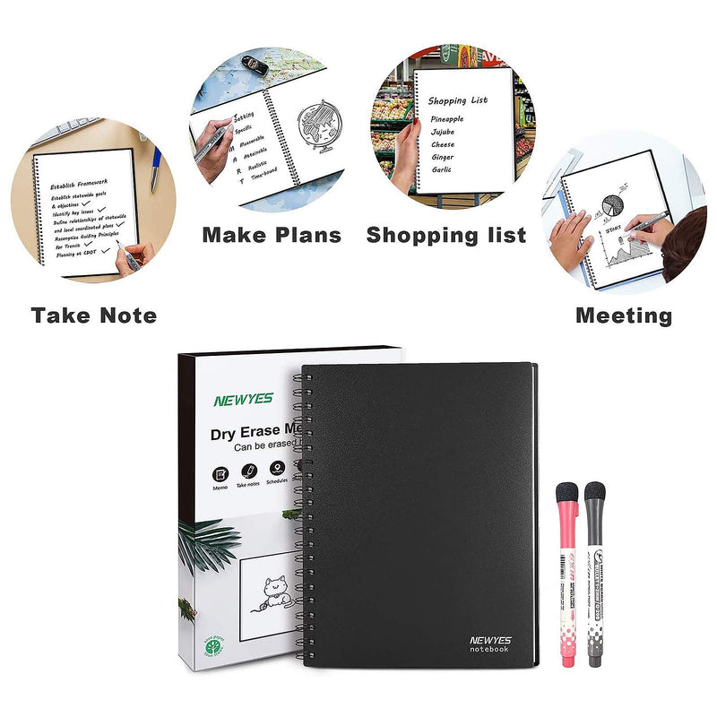 [Australia - AusPower] - NEWYES Dry Erase Notebook Whiteboard Notebook Everlasting Dry Erase Board Memo Size A6 
