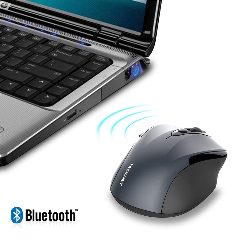 [Australia - AusPower] - TECKNET 2600DPI Bluetooth Wireless Mouse, 12 Months Battery Life with Battery Indicator, 2600/2000/1600/1200/800DPI Grey 