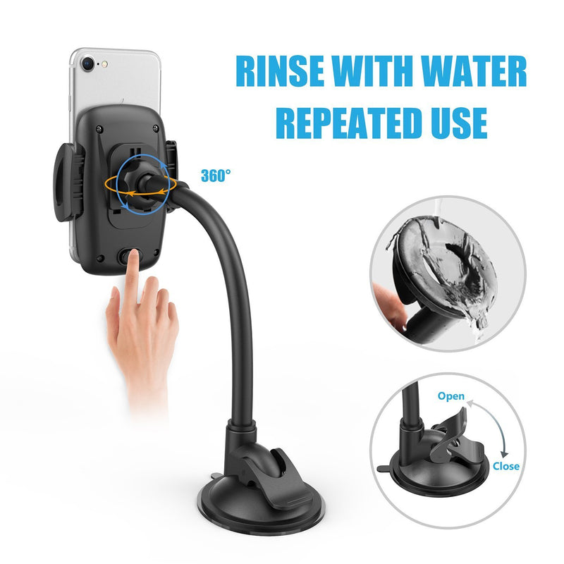 [Australia - AusPower] - WixGear 3-in-1 Universal Car Phone Mount, Phone Holder for Car, Cell Phone Car Mount Air Vent Holder with Dashboard Mount and Windshield Mount for Cell Phones 