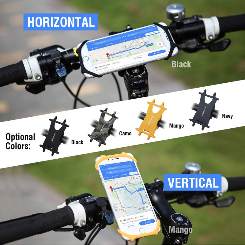 [Australia - AusPower] - Cyclepartner Bike Phone Mount Durable Non-Slip German Silicone Mobile Cellphone Holder All Bicycle 4.5-5.5 Inch Screens Smartphones (Navy, Size L) Navy (Size L) 