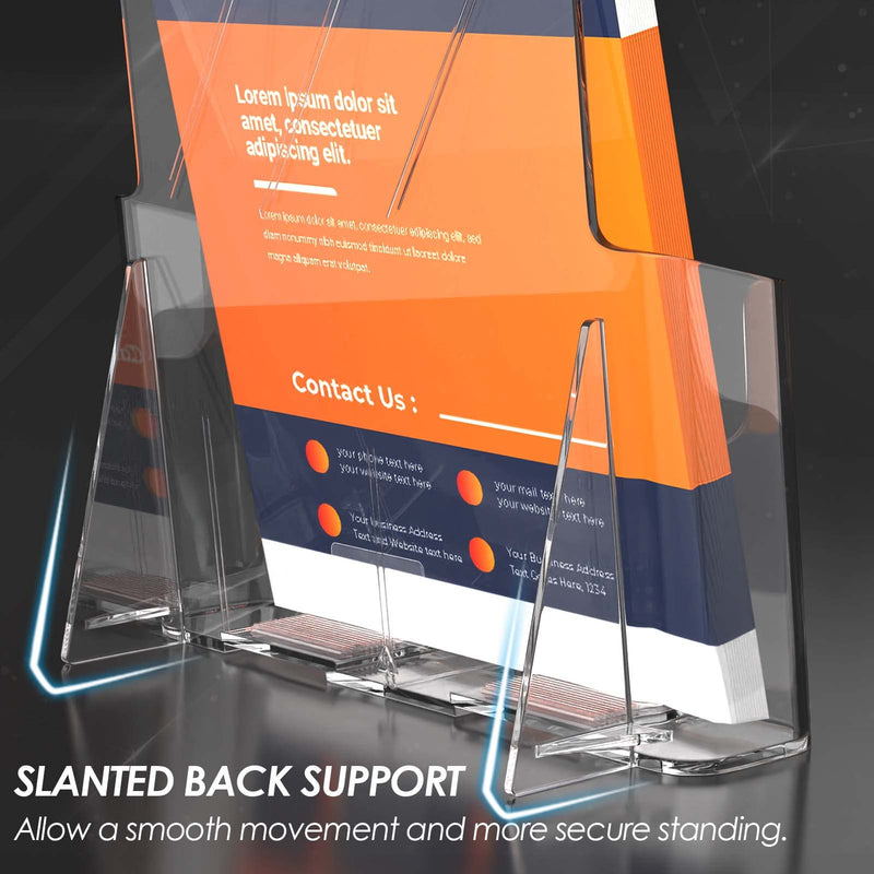 [Australia - AusPower] - KTRIO Acrylic Brochure Holder 8.5 x 11 inches Plastic Acrylic Literature Holders Clear Flyer Holder Rack Card Holder, Magazine, Pamphlet, Booklet Display Stand Trifold Holder Desk or Wall Mount 2 Pack 