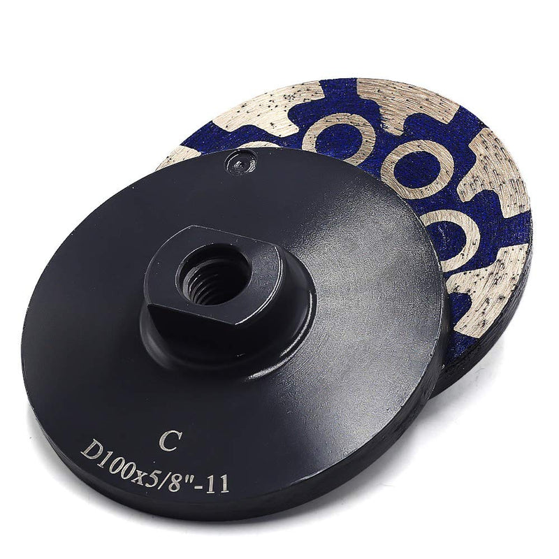 [Australia - AusPower] - 4" Diamond Cup Wheel Resin Diamond Grinding Wheel Coarse Grit with Thread 5/8“-11 for Grinding Stone Concrete and Tiles… 