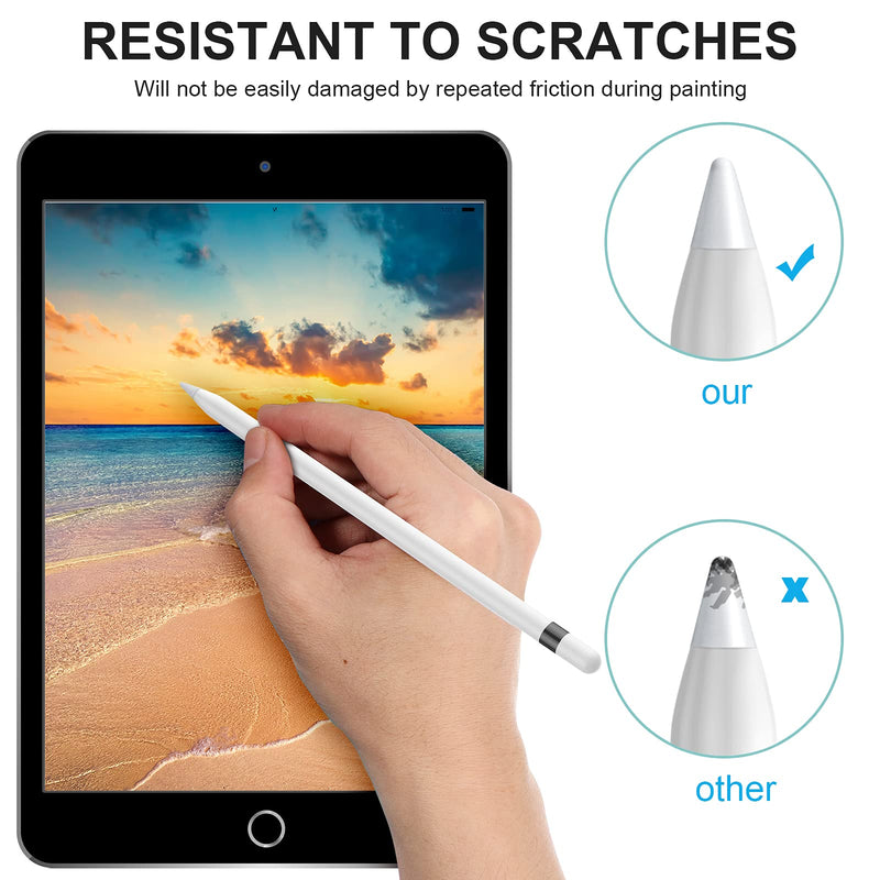 [Australia - AusPower] - Weewooday 2 Pieces White Replacement Tips Pen Nibs Compatible with Apple Pencil 1st and 2nd Gen and iPad Pro with 12 Pieces Silicone Nibs Caps, 12 Colors 