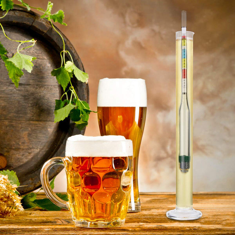 [Australia - AusPower] - Circrane Hydrometer & Glass Test Jar Set, Triple Scale Alcohol Hydrometer with Glass Cylinder for Brew Beer, Wine, Mead and Kombucha, ABV, Brix and Gravity Test Kit, Home Brewing Supplies 