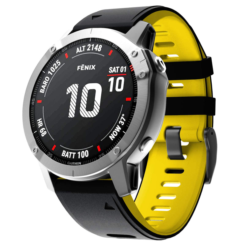[Australia - AusPower] - NotoCity Compatible with Fenix 6S Pro watchbans for Fenix 6S/Fenix 7S/Fenix 5S/5S Plus/D2 Delta S Smartwatch (Balck-yellow) Balck-yellow 
