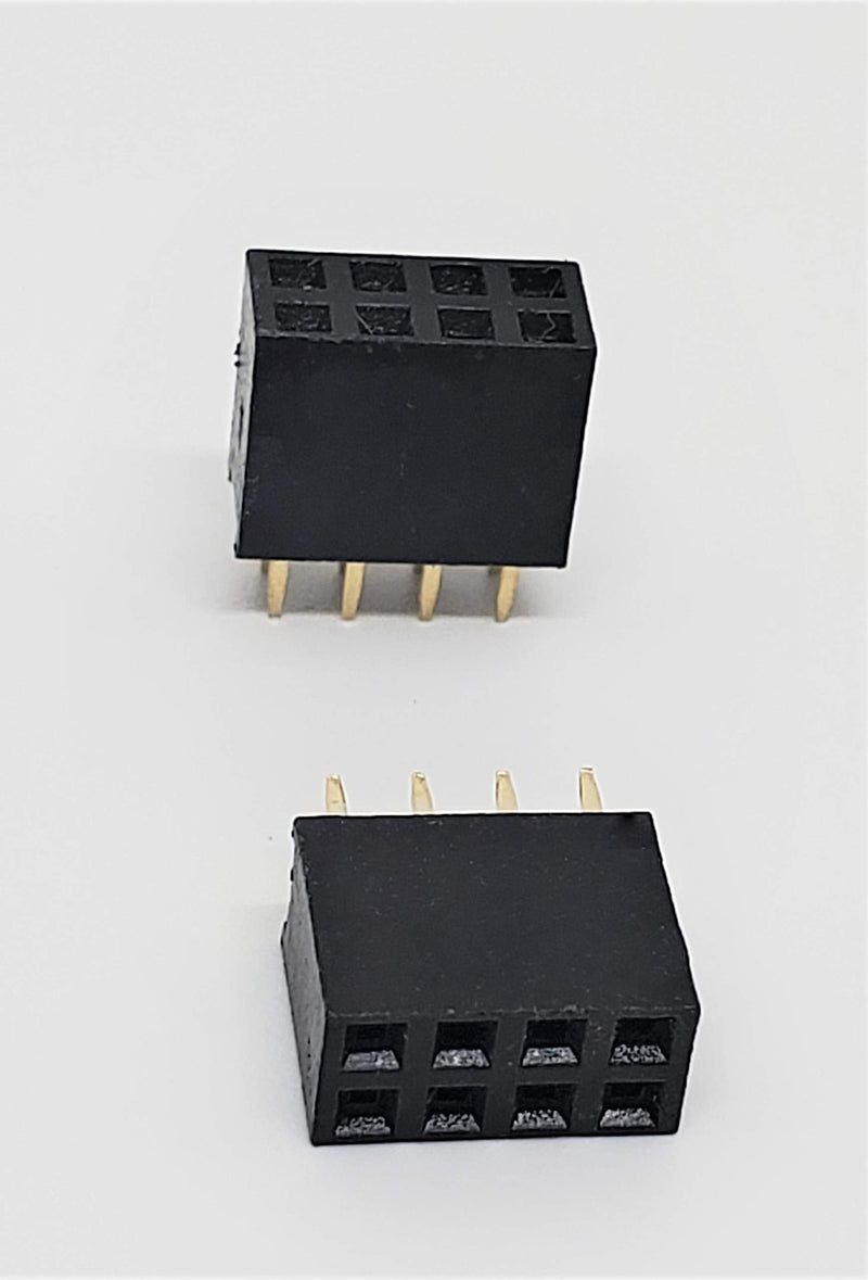 [Australia - AusPower] - Connectors Pro 25-Pack 8P 2.54mm 0.1" Pitch PCB Female Pin Headers 2X4 Dual Rows 8 Pins Female Sockets to Male Straight PCB DIP, Double Rows PC Board Through-Board Connector Strip. 2x4-8P-25PK 