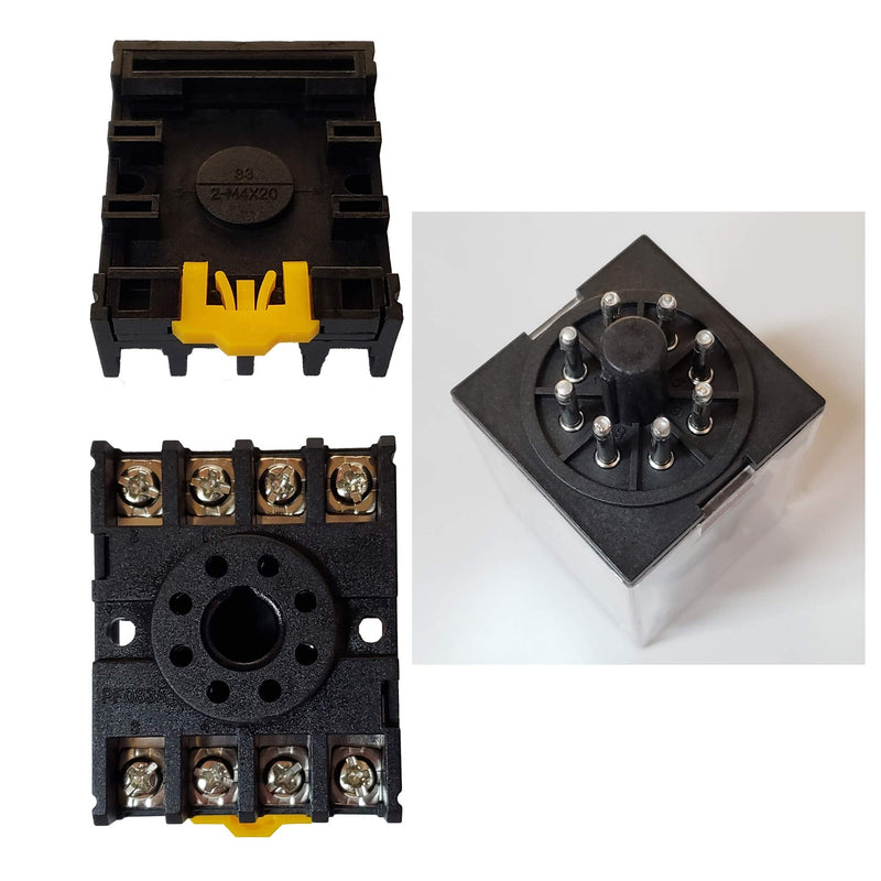 [Australia - AusPower] - MK2P-I DC 12V Coil 8 Pin 2NO 2NC DPDT Power Relay & Plug-in Terminal Socket Base DC 12V Electromagnetic Relay(Quality Warranty 1 Years) MK2P-I 