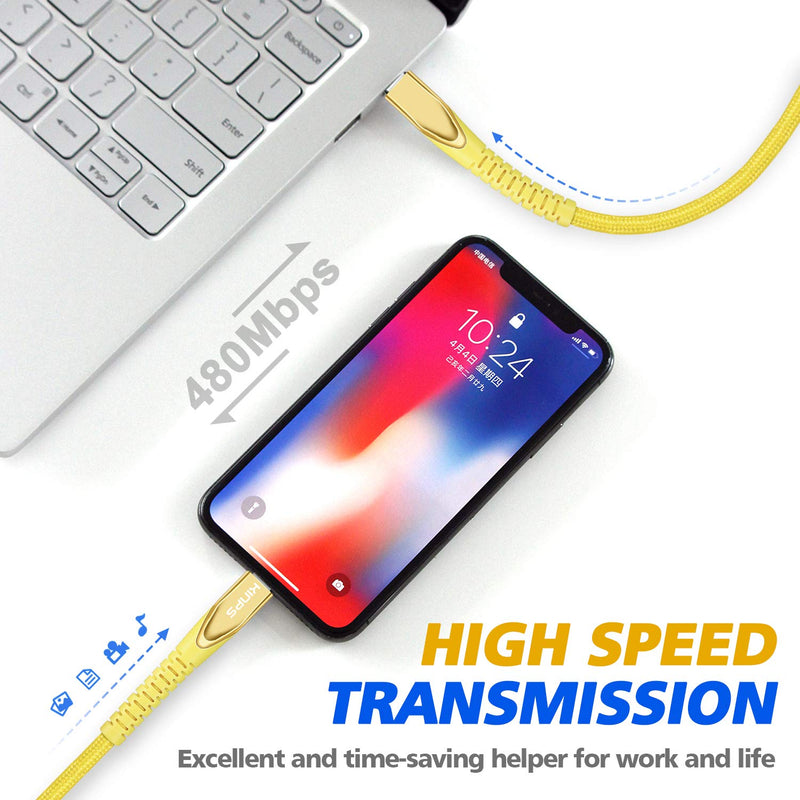 [Australia - AusPower] - KINPS MFI Certified (3ft/1m) USB C to Lightning Fast Charging Cable Compatible with iPhone 12/11/11Pro/11 Pro Max/X/XR/XS MAX, Supports Power Delivery(for Use with Type C Chargers), Yellow 3.3ft/1m 