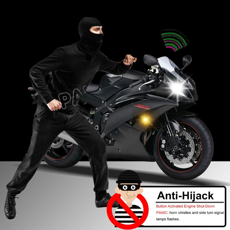 [Australia - AusPower] - BlueFire® Motorcycle Security Kit Alarm System Anti-Hijacking Cutting Off Remote Engine Start Arming Disarming 