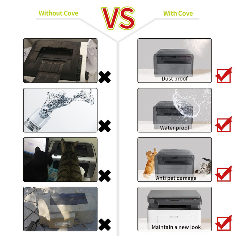 [Australia - AusPower] - TwoPone Printer Dust Cover for HP/Epson/Canon/Brother Wireless Printers, 20x16x12 Inch Universal Case Protector for Printers, 600D Waterproof Black Printer Covers 20"L x 16"W x 12"H 