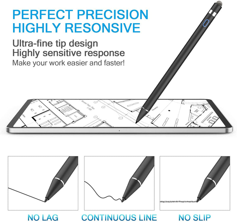 [Australia - AusPower] - Stylus Pen for iPad with Palm Rejection, Drawing Stylist Active Digital Pencil Compatible with (2018-2021) Apple iPad Pro 11/12.9 Inch, iPad Air 3rd/4th Gen, iPad 6/7/8th Gen, iPad Mini 5th Gen 