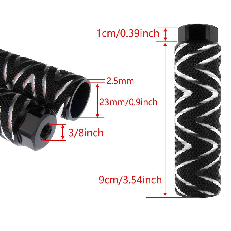 [Australia - AusPower] - Zelerdo 4 Pack Aluminum Alloy Bike Pegs Foot Pedals Backseats Stands Fit 3/8 inch Axles Black Mixed Silver 100x28 mm 
