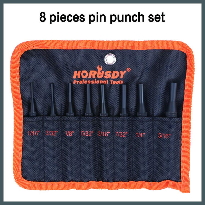 [Australia - AusPower] - HORUSDY 8 Pieces Pin Punch Set, Kit Removing Repair Tool with Holder for Automotive, Watch Repair,Jewelry and Craft 
