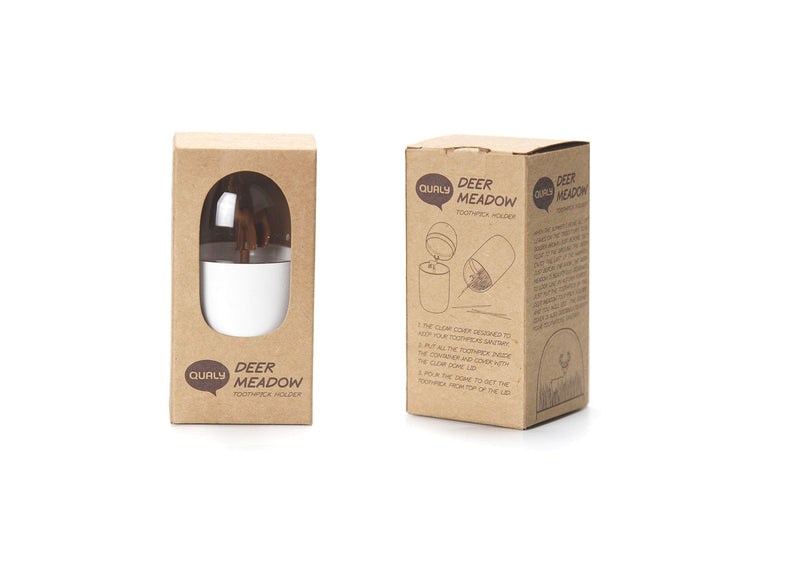 [Australia - AusPower] - Deer Meadow Toothpick Holder by Qualy Design. Brown Color. Unique Home Design Decoration. Unusual Gift. 