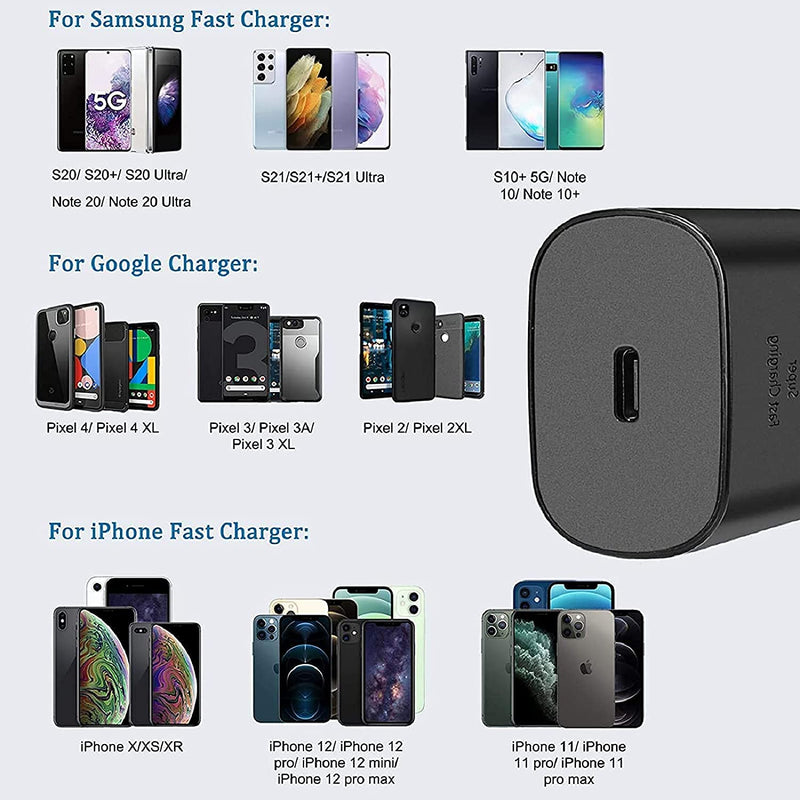 [Australia - AusPower] - USB C Fast Charger, 25W Super Fast Charging Wall Charger with USB C Cable Cord for Samsung Galaxy S21 Ultra S21 Plus S20 Ultra S20 Plus Note 20 Ultra Note 10 Plus S10 Plus S10e S9 Plus S8 Plus 