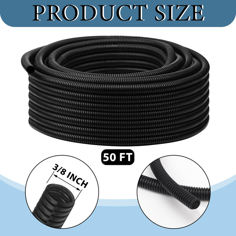 [Australia - AusPower] - Kanayu Flame Retardant Wire Loom High Temperature Cable Conduit Split Cable Sleeves Split Wire Loom Tubing Auto Wire Conduit for Industrial Electrical Wires Automotive Marine (3/8''-50 Ft) 3/8''-50 Ft 