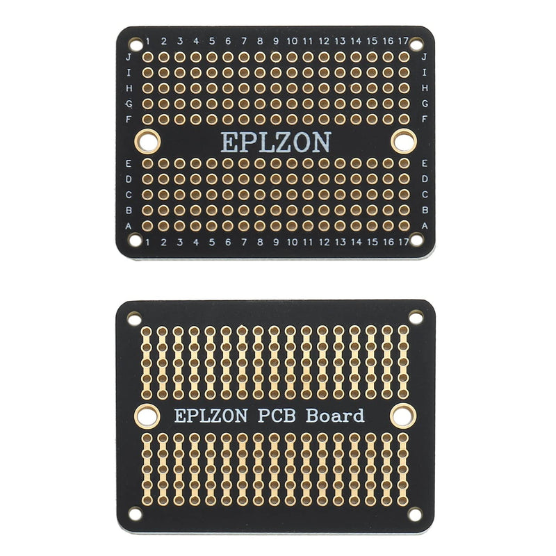 [Australia - AusPower] - EPLZON Gold Plated PCB Solder-able Breadboard for DIY Electronics Projects Compatible with DIY Arduino Soldering Projects 2.05"x3.5" (5 Pack + 2 Mini Board, Black) 