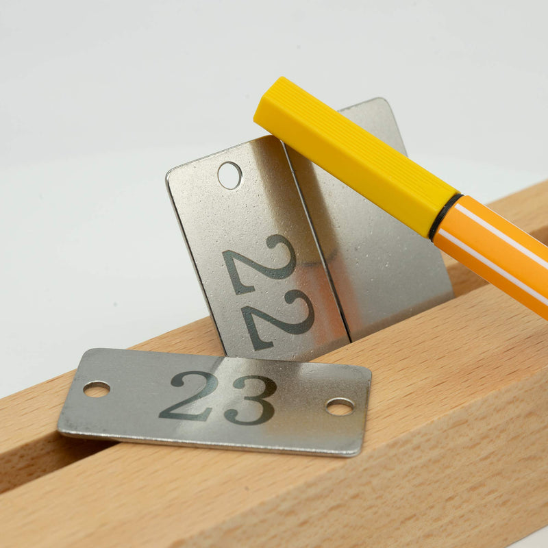 [Australia - AusPower] - StayMax Stainless Steel Rectangle Numbered Tags with Two Holes (1-25) 1-25 