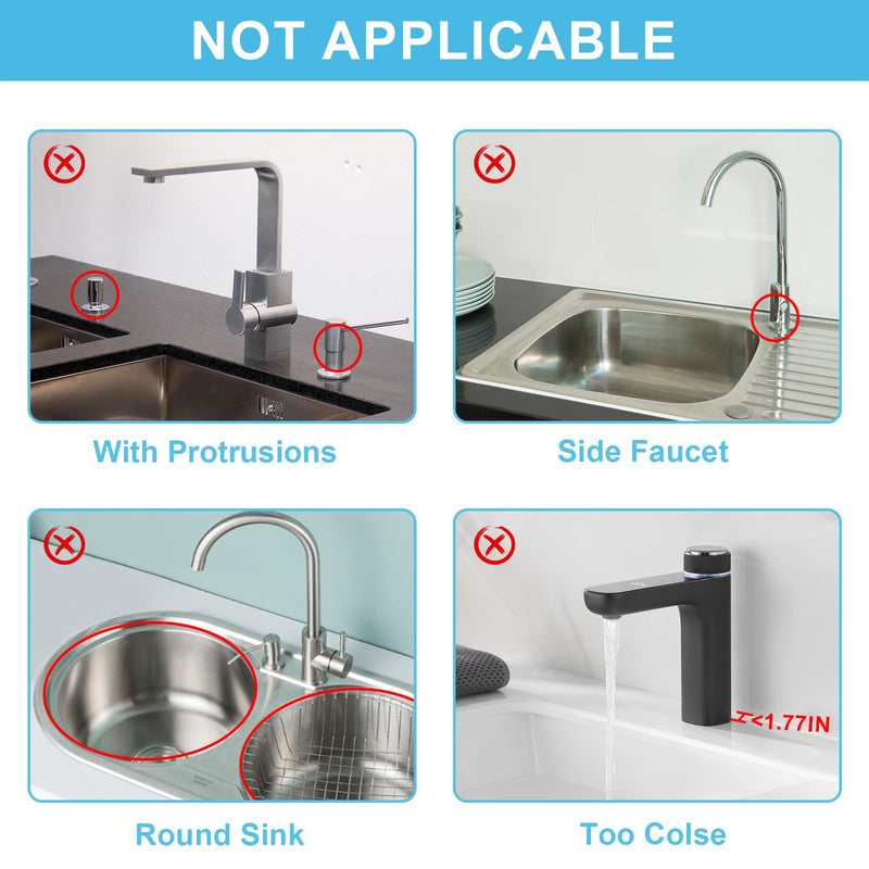 [Australia - AusPower] - Tinlaviy Kitchen Sink Splash Guard, Faucet Mat Splash Catcher, Handle Drip Catcher Tray, Longer Silicone Sink Mat, Sink Splash Guard Behind Faucet, Sponge Holder and Bathroom Countertop Protect 