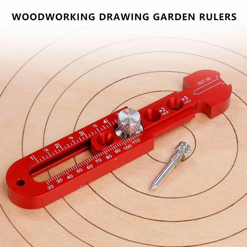 [Australia - AusPower] - CDIYTOOL Wood Scriber Tool,Woodworking Compass Scriber Aluminum Alloy Adjustable Arc Drawing Ruler Drawing Circle Ruler Marking Gauge Metric and Inch Dual-Scale Fixed-point Marking Carpenter Tools 