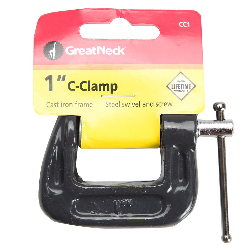 [Australia - AusPower] - GreatNeck Saw CC1 1-Inch C-Clamp, Automotive and Wood Clamps, Wood Working Tools and Welding Clamps, C Clamps for Home Improvement and Automotive Repair 1 Inch 