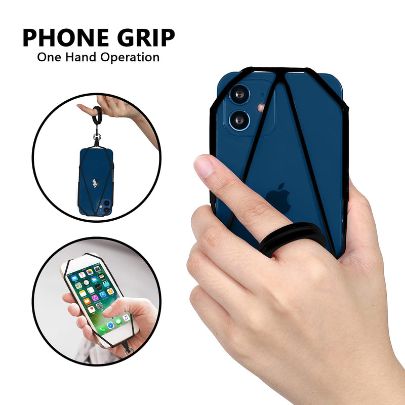 [Australia - AusPower] - Phone Lanyard, SHANSHUI Universal Detachable Silicone Cell Phone Lanyard Around the Neck Phone Charm for Smartphones Black 