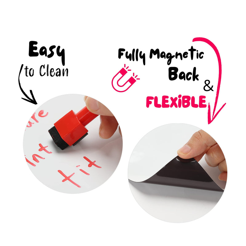 [Australia - AusPower] - Mr. Pen- Magnetic Dry Erase Whiteboard, 12" x 8.3", Magnetic Dry Erase Board Sheet with 4 Dry Erase Markers, Magnetic Whiteboard for Fridge, Fridge Whiteboard, Dry Erase Board Magnetic 