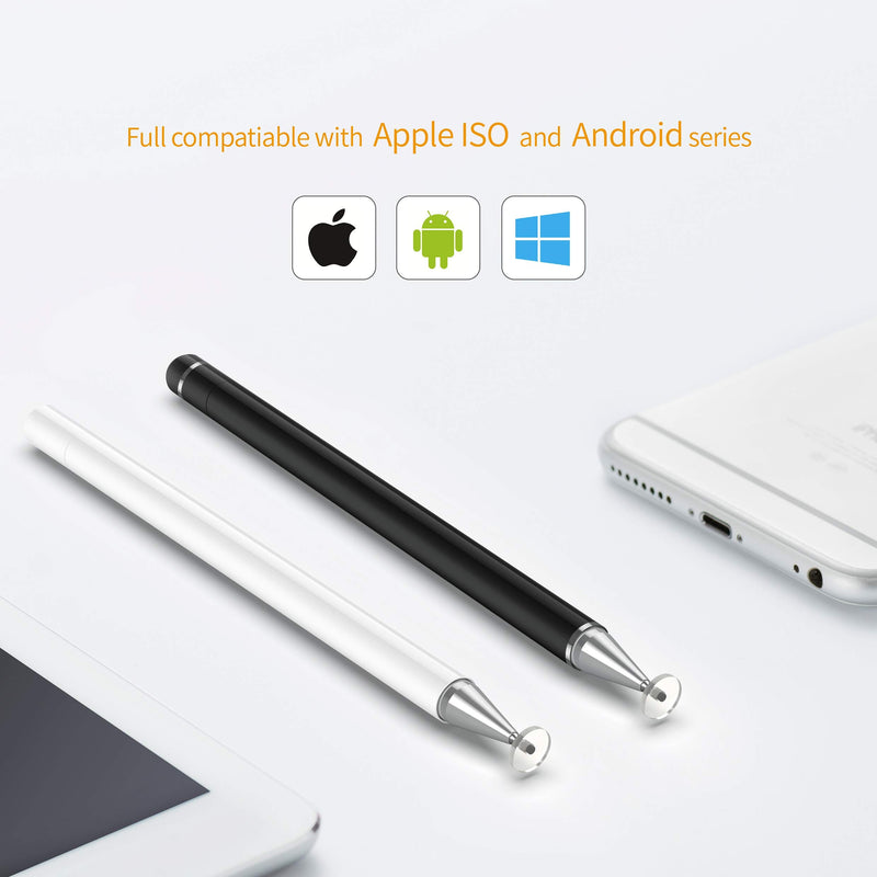 [Australia - AusPower] - Stylus Pens for iPad Pencil, Capacitive Pen High Sensitivity & Fine Point, Magnetism Cover Cap, Universal for Apple/iPhone/Ipad Pro/Mini/Air/Android/Microsoft/Surface and Other Touch Screens White 