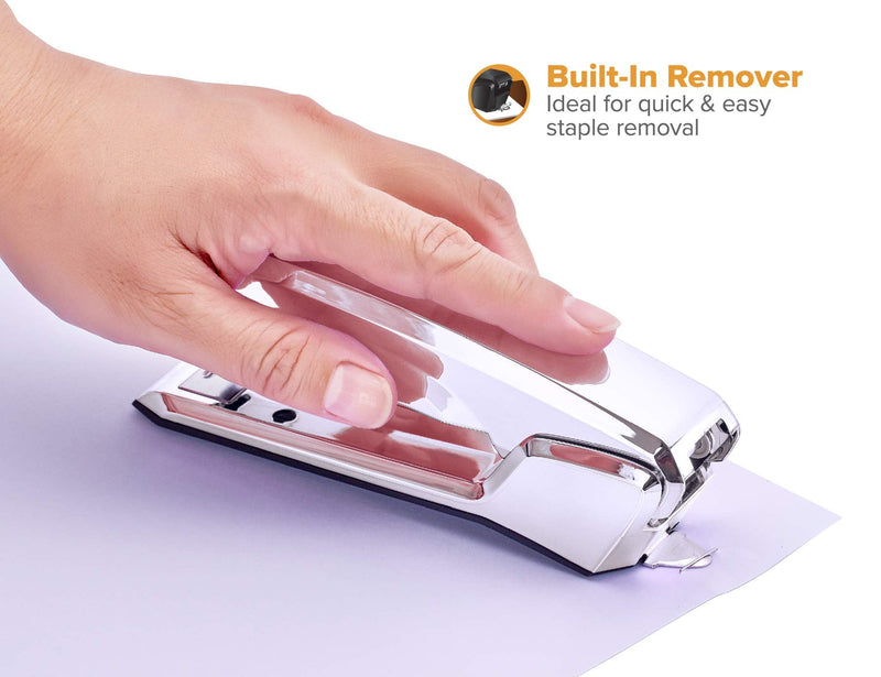 [Australia - AusPower] - Bostitch Ascend 3 in 1 Stapler with Integrated Remover & Staple Storage Chrome 