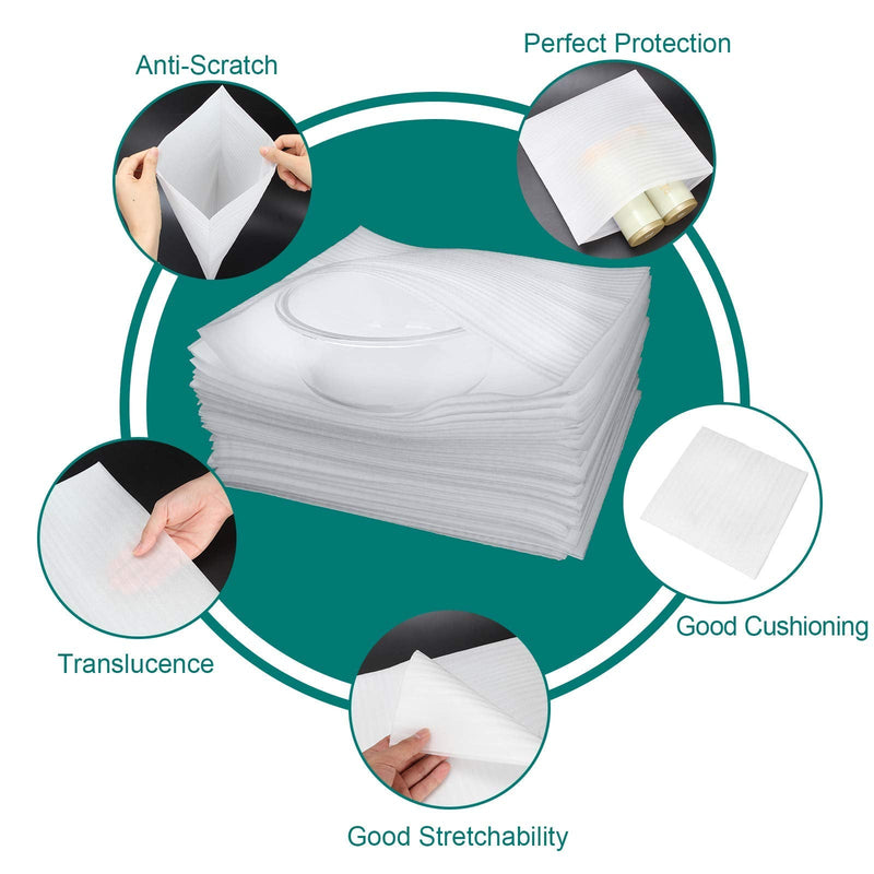 [Australia - AusPower] - 50Pack 12” x 12” Cushion Foam Pouches for Packing Shipping and Moving Supplies, 1/8 Thickness Foam Wrap Pouches, Large Foam Cushion Sleeves to Protect Dishes, Glasses, Cups, Plates and Fragile Items 