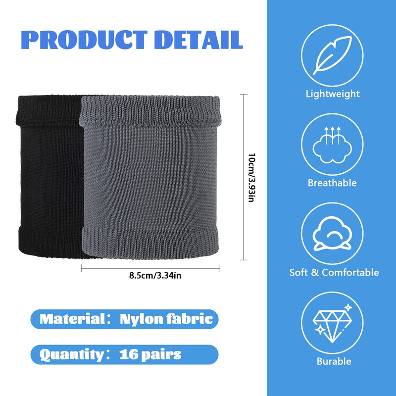 [Australia - AusPower] - Dance Socks Shoe Socks Dance Socks Over Shoes on Smooth Floors Dance Shoe Covers Ballet Dance Socks Over Sneakers Shoe Sliders for Smooth Pivots and Turns on Wood Floors, Black and Gray 16 