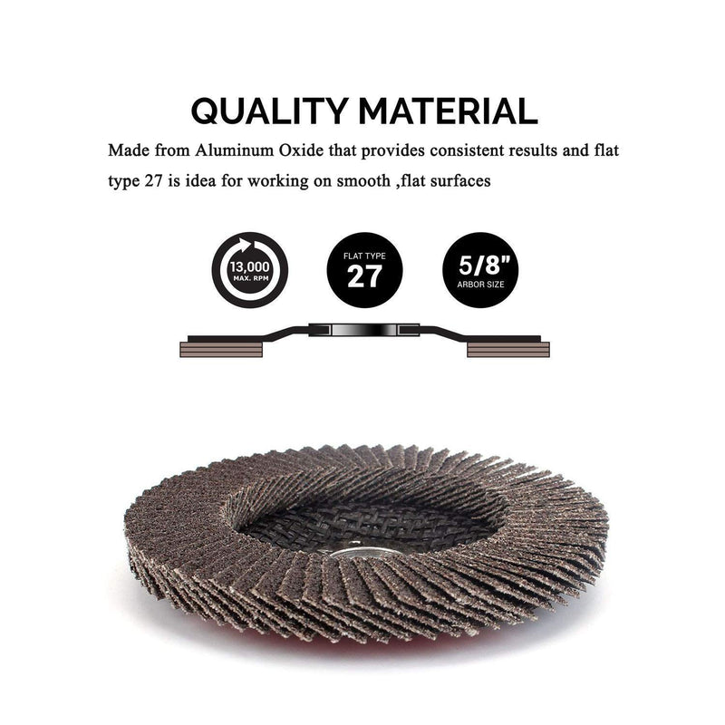 [Australia - AusPower] - SI FANG 10Pcs 4''x5/8'' Premium High Density Calcined Aluminum Oxide Flap Disc 60 Grit 60Grit 