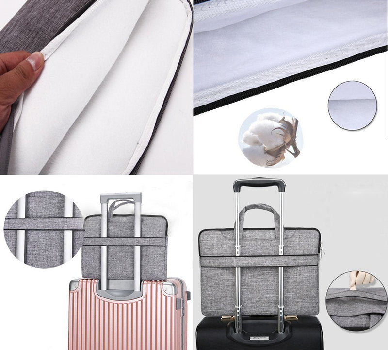 [Australia - AusPower] - 13-15.6 Inch Laptop Sleeve Case Women Men Shoulder Bag Briefcase Messenger Bag Portable Handbag 15-15.6 Inch Gray 