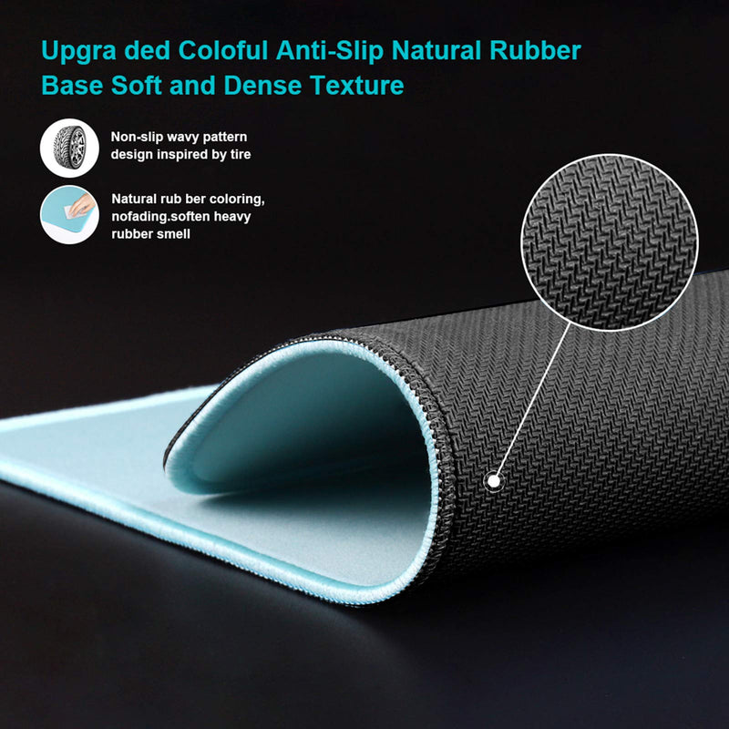 [Australia - AusPower] - Mouse Pad with Durable Stitched Edge, Small Computer Mousepad Desk Mat with Smooth Surface, Non Slip Rubber Base Mouse Pad for Laptop, Gaming, 10.2x8.3x0.12in, Light Blue Light Blue/Black Base 10.2*8.3*0.12inch/S 