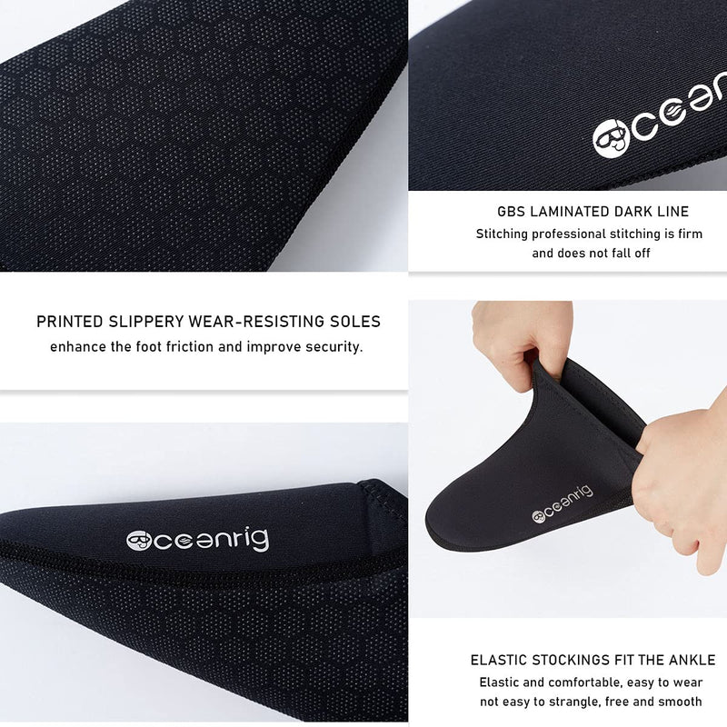 [Australia - AusPower] - Free Diving Socks 2.5mm Neoprene Wetsuit Socks Thermal Water Socks Fin Socks for Snorkeling Surfing Kayaking Swimming Scuba Diving Socks black Small 